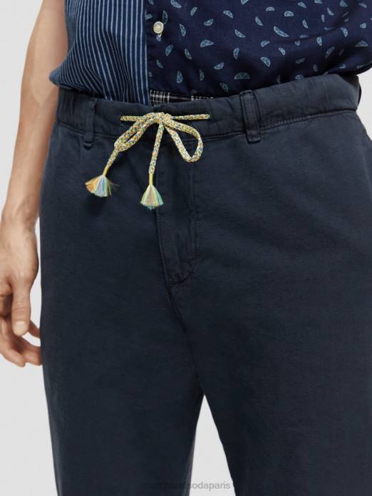 Scotch & Soda Hommes le jogger teint en pièce coupe fuselée Regular The Drift marine vêtements 4HB4491