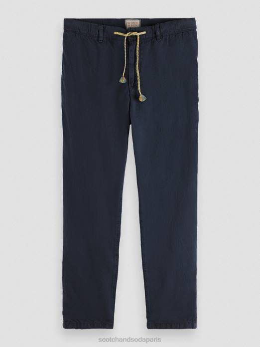 Scotch & Soda Hommes le jogger teint en pièce coupe fuselée Regular The Drift marine vêtements 4HB4491