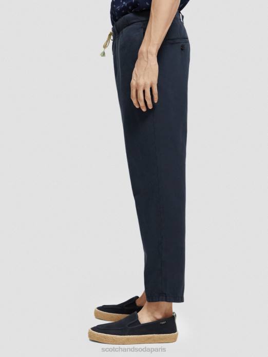 Scotch & Soda Hommes le jogger teint en pièce coupe fuselée Regular The Drift marine vêtements 4HB4491