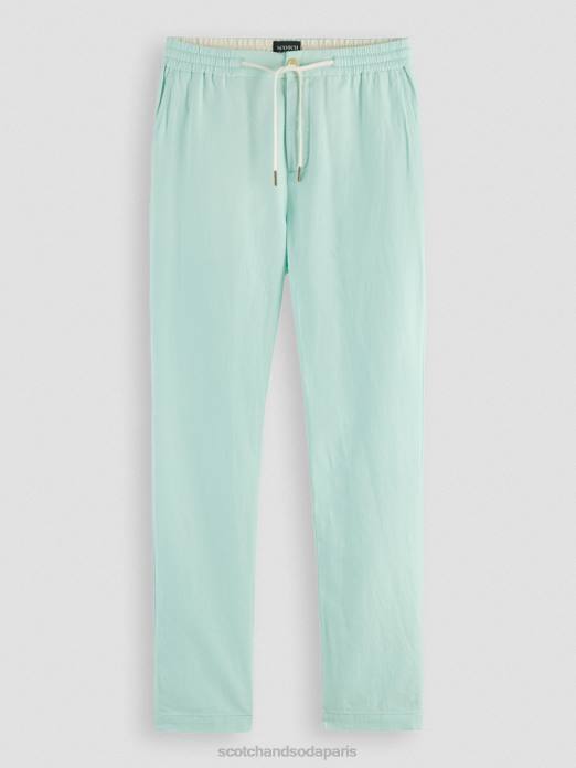 Scotch & Soda Hommes pantalon de jogging en lin mélangé à jambe droite warren baie vêtements 4HB4479
