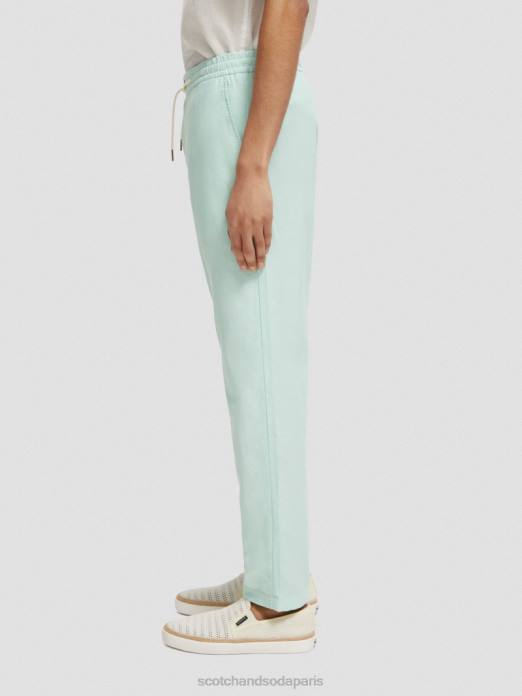 Scotch & Soda Hommes pantalon de jogging en lin mélangé à jambe droite warren baie vêtements 4HB4479