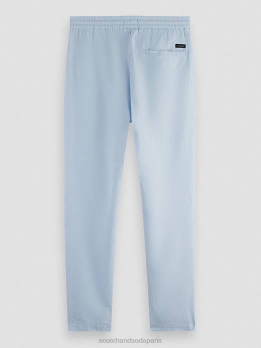 Scotch & Soda Hommes pantalon de jogging en lin mélangé à jambe droite warren ciel vêtements 4HB4481