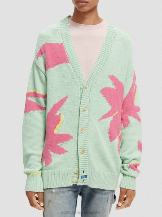 Scotch & Soda Hommes cardigan en maille intarsia combiner un vêtements 4HB4640