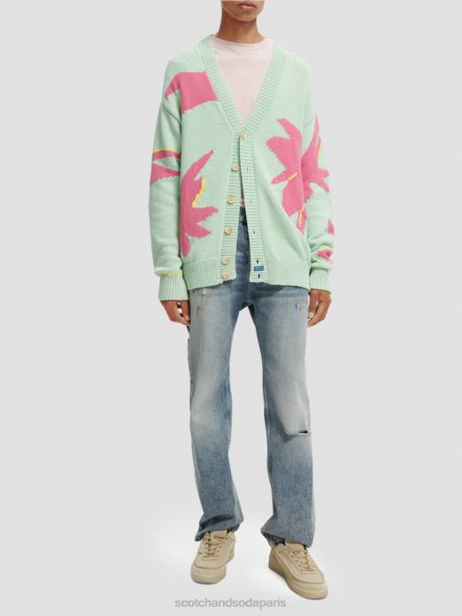 Scotch & Soda Hommes cardigan en maille intarsia combiner un vêtements 4HB4640