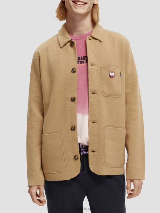 Scotch & Soda Hommes cardigan tricoté sable vêtements 4HB4629