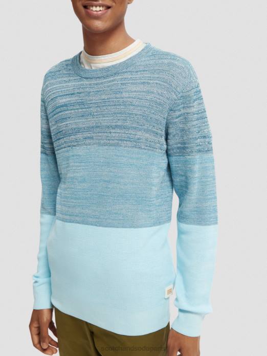 Scotch & Soda Hommes pull biologique en maille structurée à rayures combo b vêtements 4HB4656