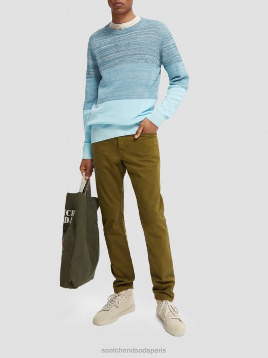 Scotch & Soda Hommes pull biologique en maille structurée à rayures combo b vêtements 4HB4656