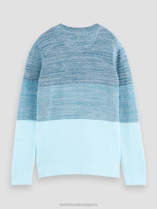 Scotch & Soda Hommes pull biologique en maille structurée à rayures combo b vêtements 4HB4656