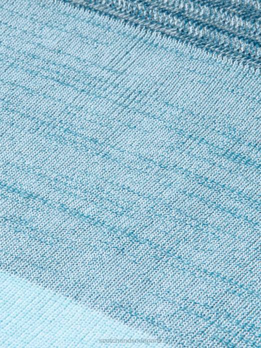 Scotch & Soda Hommes pull biologique en maille structurée à rayures combo b vêtements 4HB4656