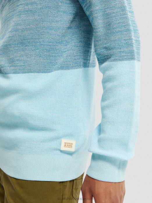 Scotch & Soda Hommes pull biologique en maille structurée à rayures combo b vêtements 4HB4656