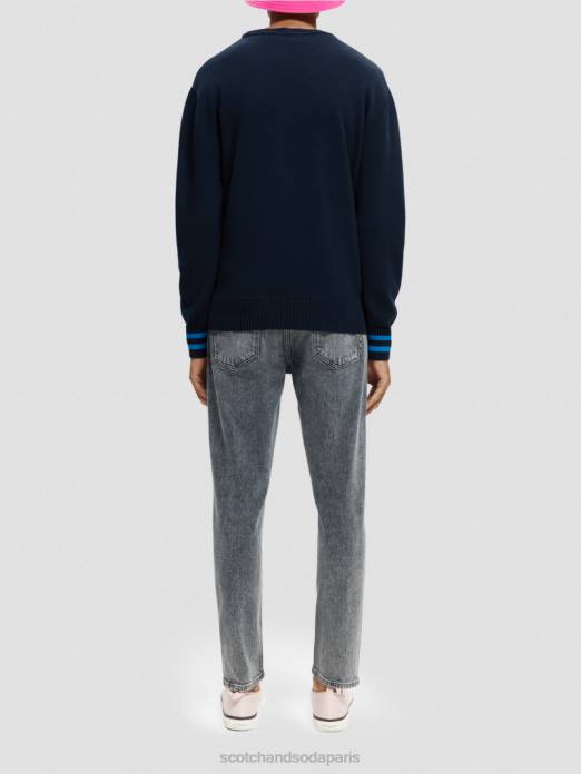 Scotch & Soda Hommes pull biologique à motif intarsia combiner un vêtements 4HB4641