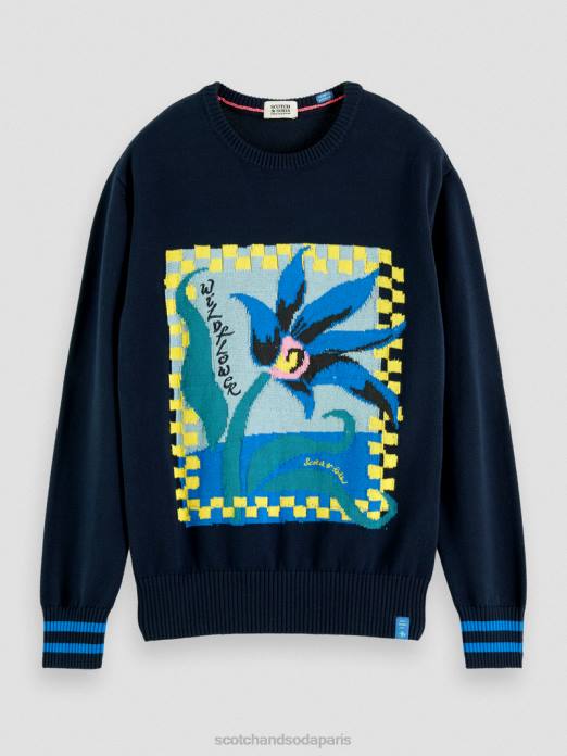 Scotch & Soda Hommes pull biologique à motif intarsia combiner un vêtements 4HB4641