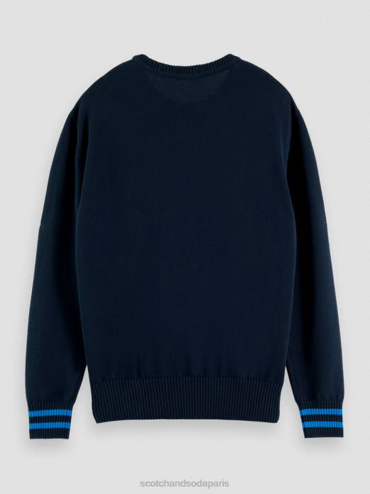 Scotch & Soda Hommes pull biologique à motif intarsia combiner un vêtements 4HB4641