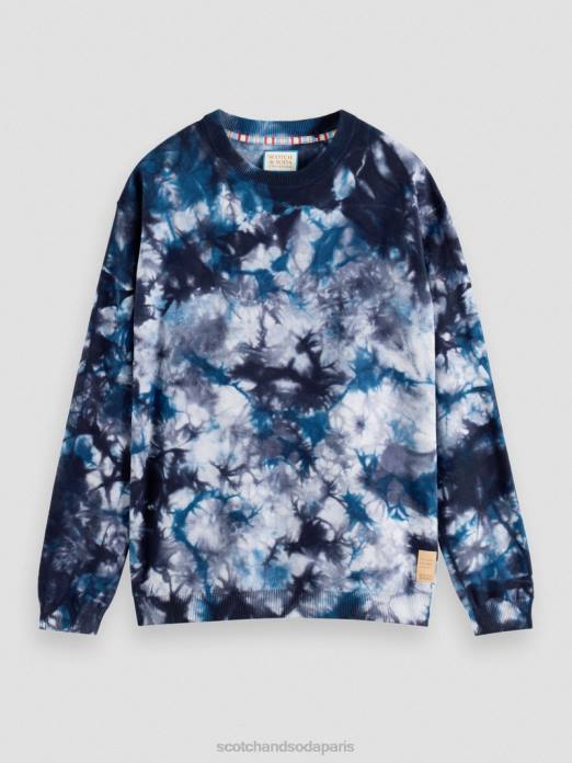 Scotch & Soda Hommes pull en coton biologique tie-dye mer bleue vêtements 4HB4657