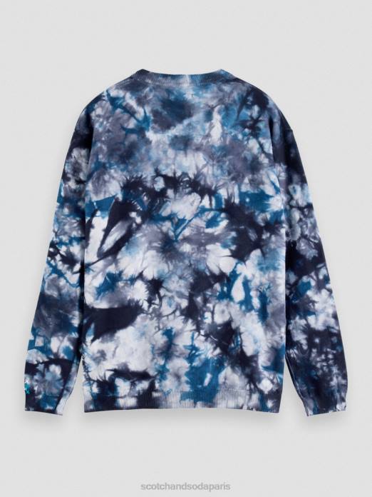 Scotch & Soda Hommes pull en coton biologique tie-dye mer bleue vêtements 4HB4657