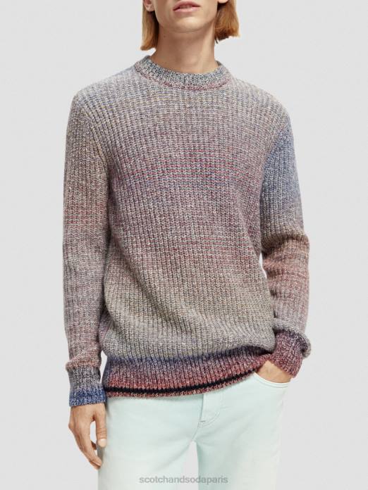 Scotch & Soda Hommes pull en maille côtelée dégradée combo b vêtements 4HB4632