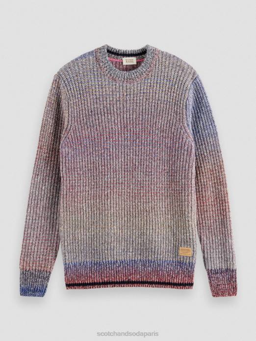 Scotch & Soda Hommes pull en maille côtelée dégradée combo b vêtements 4HB4632