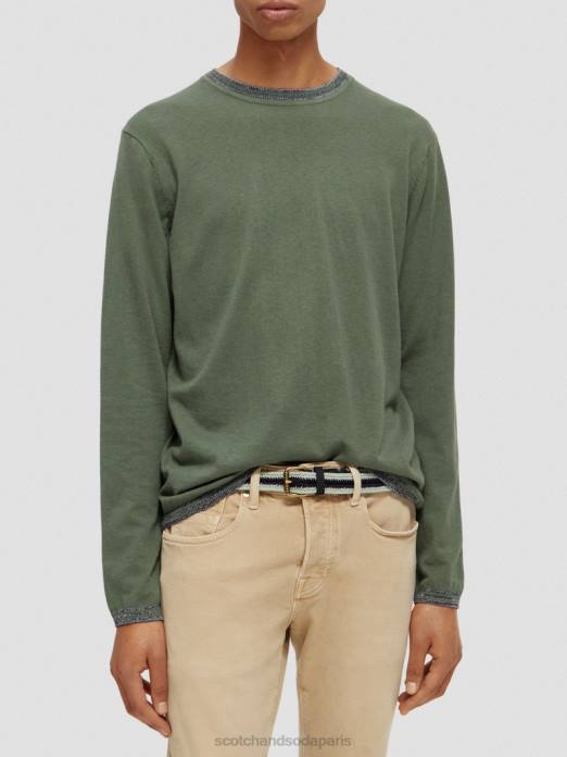 Scotch & Soda Hommes pull à finitions contrastantes armée vêtements 4HB4653