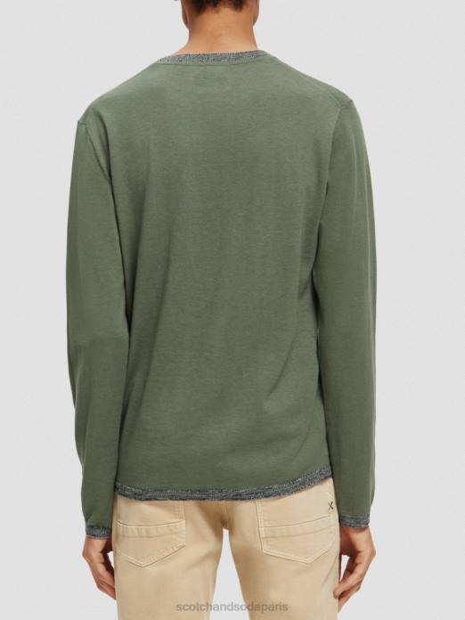 Scotch & Soda Hommes pull à finitions contrastantes armée vêtements 4HB4653