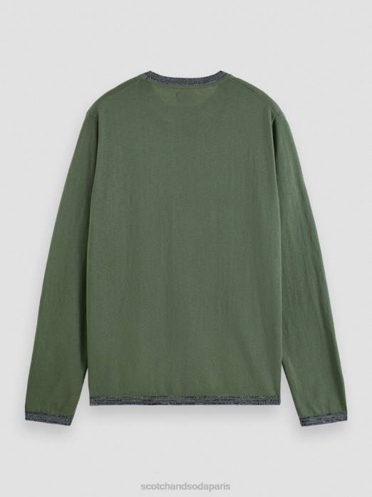 Scotch & Soda Hommes pull à finitions contrastantes armée vêtements 4HB4653
