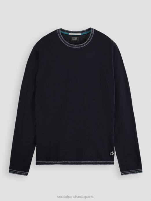 Scotch & Soda Hommes pull à finitions contrastantes marine vêtements 4HB4654