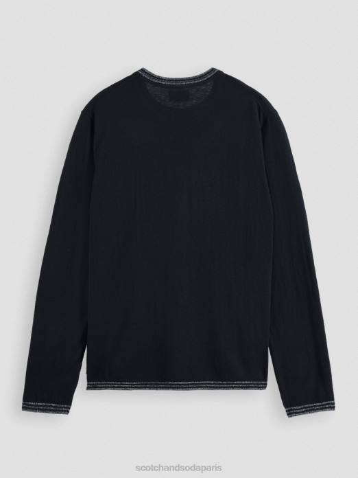 Scotch & Soda Hommes pull à finitions contrastantes marine vêtements 4HB4654