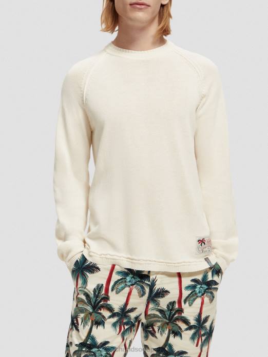 Scotch & Soda Hommes pull raglan jean blanc mélangé vêtements 4HB4659