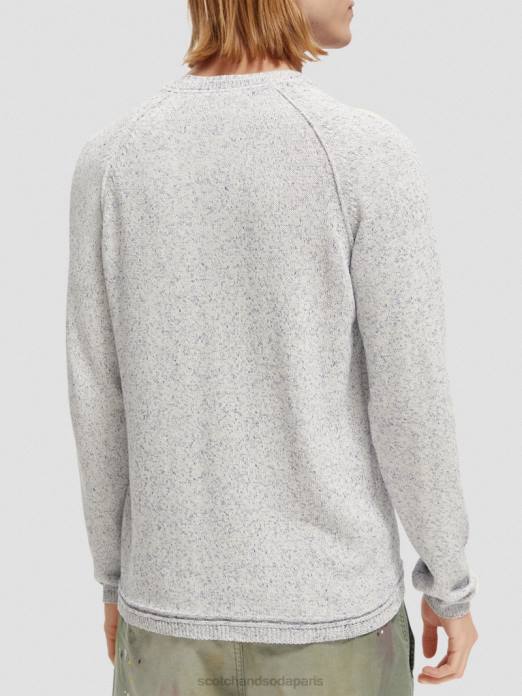 Scotch & Soda Hommes pull raglan mélange bleu riviera vêtements 4HB4660