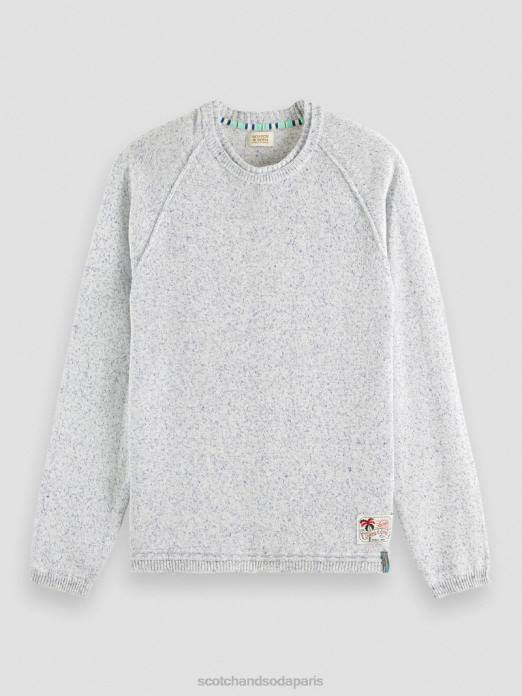 Scotch & Soda Hommes pull raglan mélange bleu riviera vêtements 4HB4660