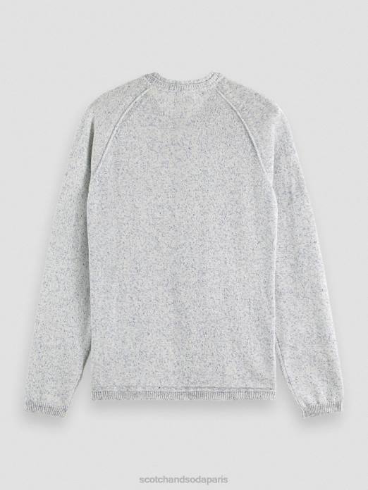 Scotch & Soda Hommes pull raglan mélange bleu riviera vêtements 4HB4660