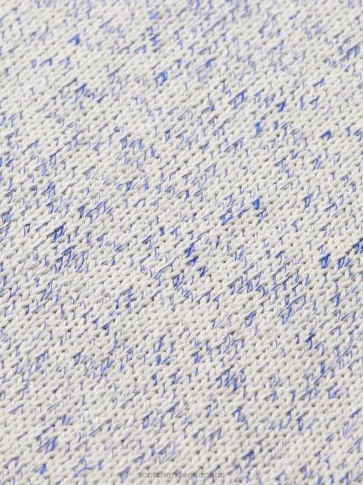 Scotch & Soda Hommes pull raglan mélange bleu riviera vêtements 4HB4660