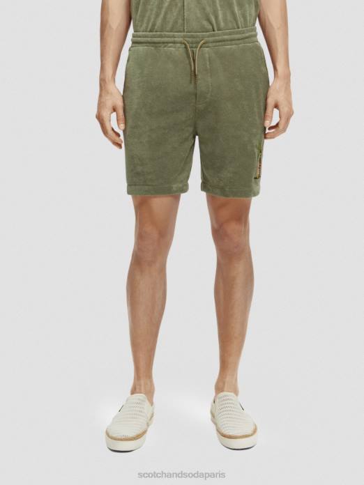 Scotch & Soda Hommes bermuda en tissu éponge à broderies armée vêtements 4HB4593