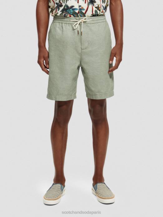 Scotch & Soda Hommes le bermuda en lin mélangé préféré armée vêtements 4HB4600