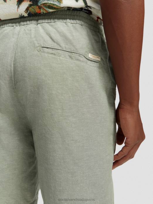 Scotch & Soda Hommes le bermuda en lin mélangé préféré armée vêtements 4HB4600