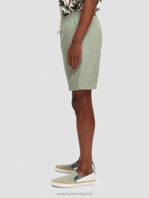 Scotch & Soda Hommes le bermuda en lin mélangé préféré armée vêtements 4HB4600