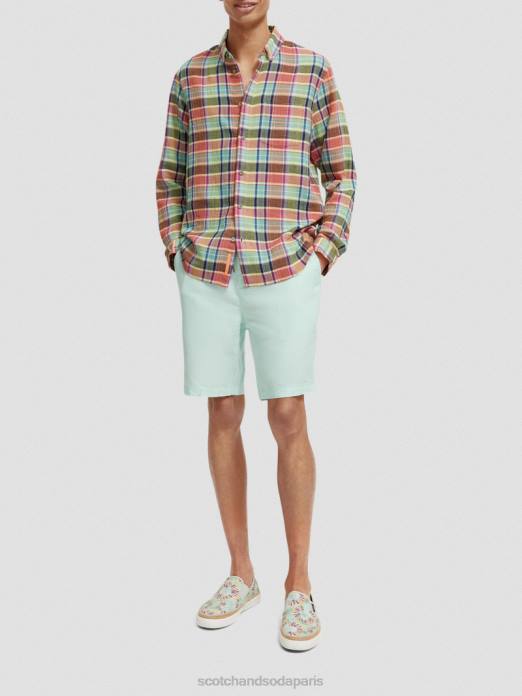 Scotch & Soda Hommes le bermuda en lin mélangé préféré baie vêtements 4HB4604