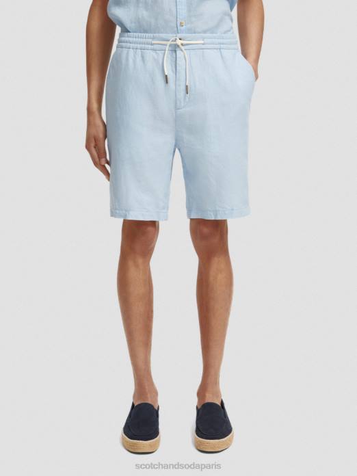 Scotch & Soda Hommes le bermuda en lin mélangé préféré ciel vêtements 4HB4603