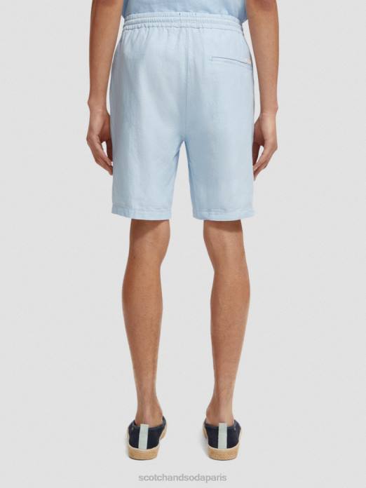 Scotch & Soda Hommes le bermuda en lin mélangé préféré ciel vêtements 4HB4603
