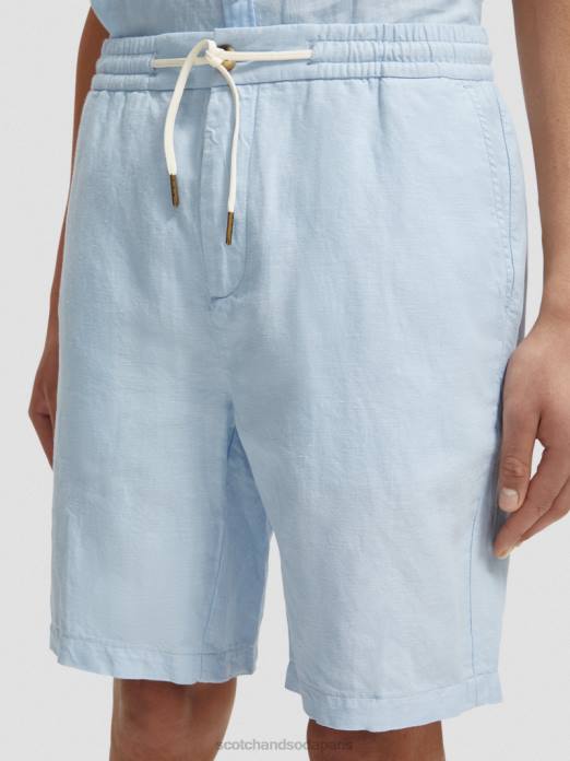 Scotch & Soda Hommes le bermuda en lin mélangé préféré ciel vêtements 4HB4603