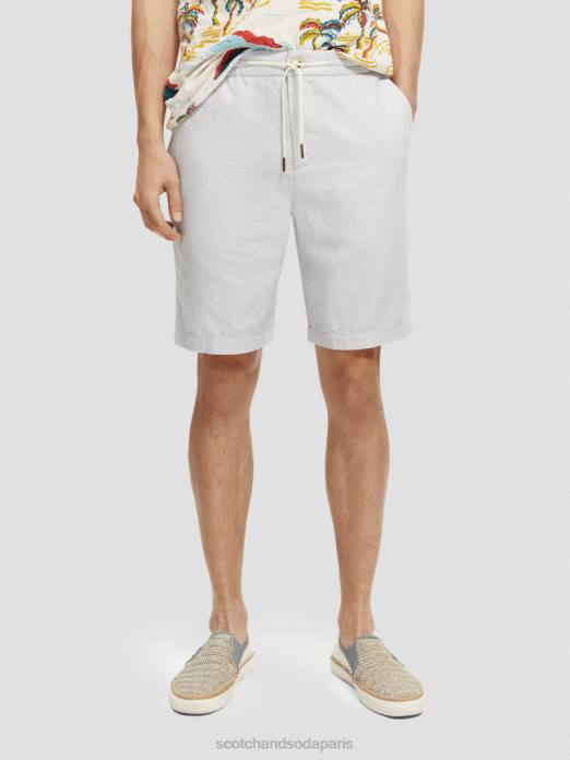 Scotch & Soda Hommes le bermuda en lin mélangé préféré gris clair vêtements 4HB4599