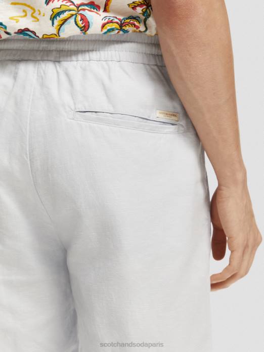 Scotch & Soda Hommes le bermuda en lin mélangé préféré gris clair vêtements 4HB4599