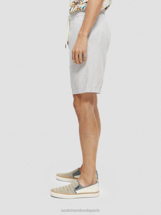 Scotch & Soda Hommes le bermuda en lin mélangé préféré gris clair vêtements 4HB4599