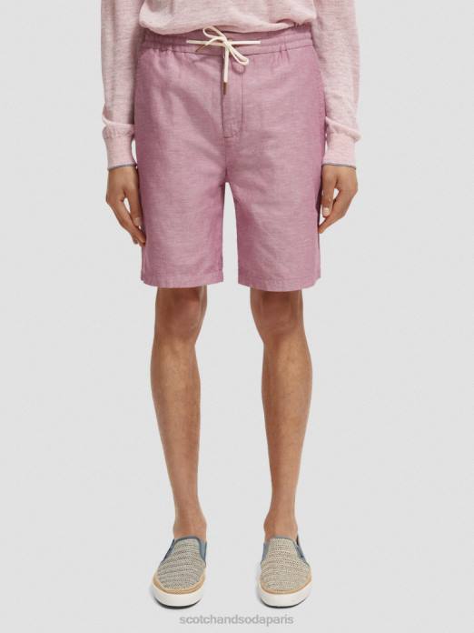 Scotch & Soda Hommes le bermuda en lin mélangé préféré jonquille vêtements 4HB4601