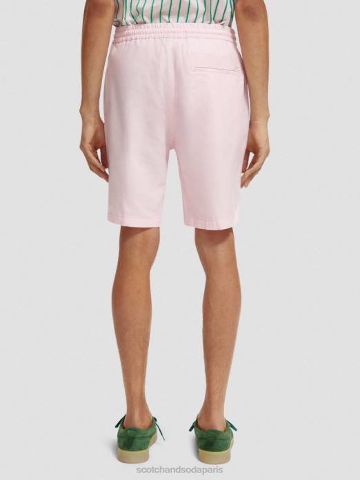 Scotch & Soda Hommes le bermuda en lin mélangé préféré rose vêtements 4HB4598