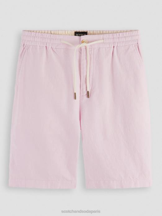 Scotch & Soda Hommes le bermuda en lin mélangé préféré rose vêtements 4HB4598