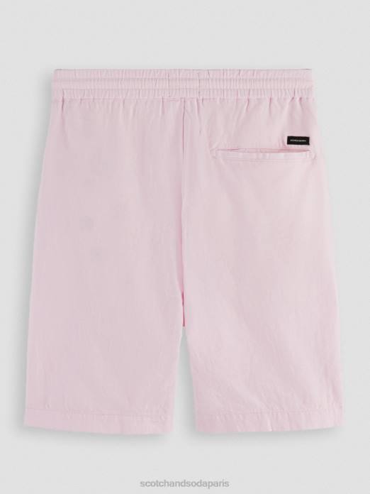 Scotch & Soda Hommes le bermuda en lin mélangé préféré rose vêtements 4HB4598