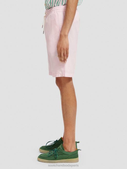 Scotch & Soda Hommes le bermuda en lin mélangé préféré rose vêtements 4HB4598