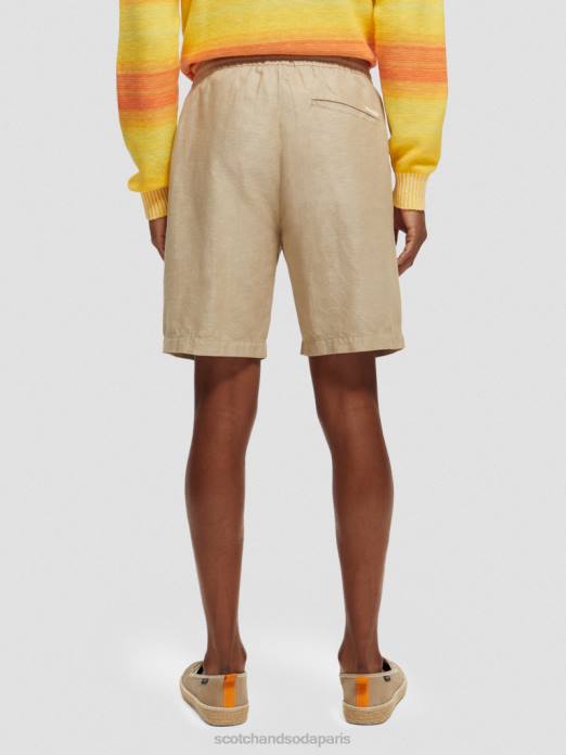 Scotch & Soda Hommes le bermuda en lin mélangé préféré sable vêtements 4HB4606