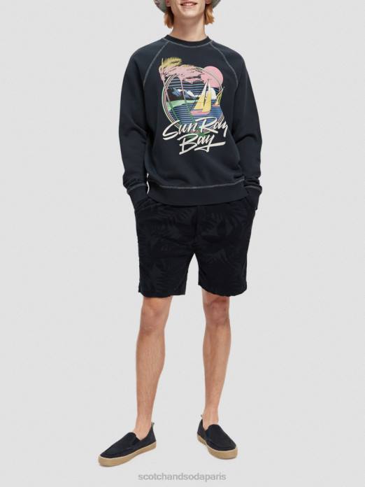 Scotch & Soda Hommes short en jacquard imprimé marine vêtements 4HB4607