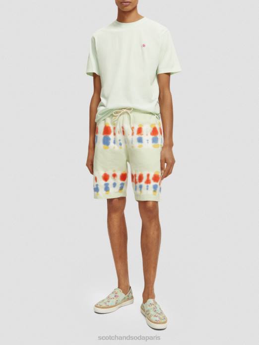 Scotch & Soda Hommes short en molleton tie-dye coupe décontractée teinture à cravate à la menthe vêtements 4HB4613